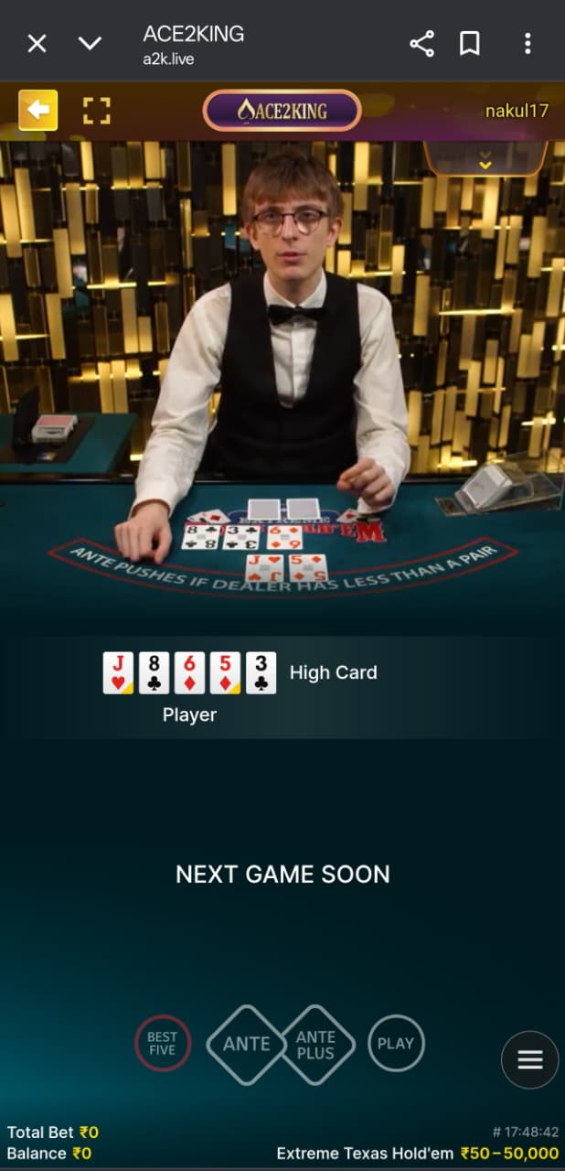Ace2King Texas Hold'em Poker Gameplay